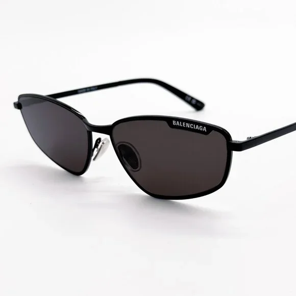 NEW BALENCIAGA BB0277S 001 SUNGLASSES UNISEX BLACK GREY OVAL EYEWEAR BALENCIAGA